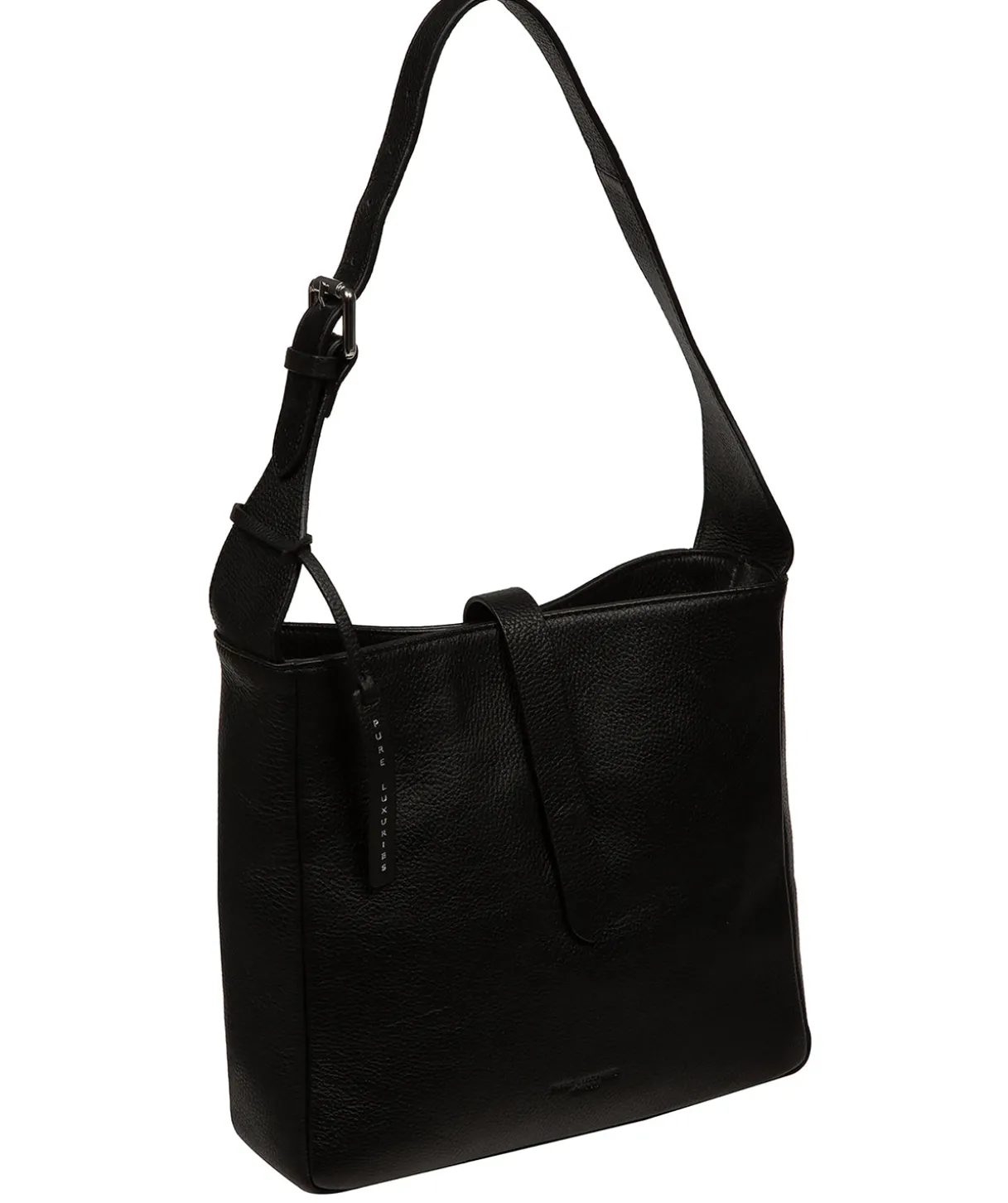 Isola' Black Leather Tote Bag