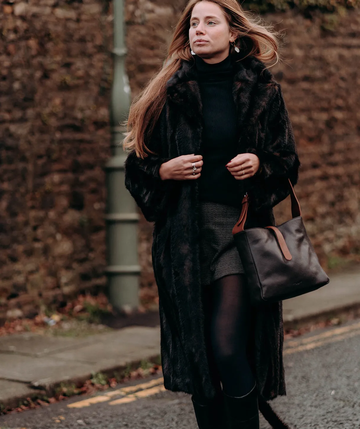 Isola' Espresso & Rich Tan Leather Tote Bag