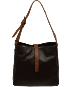 Isola' Espresso & Rich Tan Leather Tote Bag