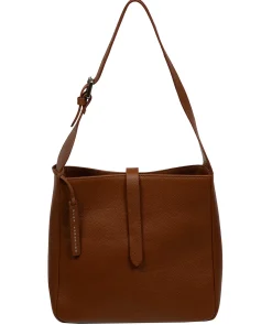 Isola' Rich Tan Leather Tote Bag