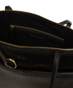 Isolde' Black Leather Tote Bag