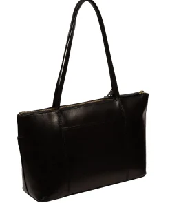 Isolde' Black Leather Tote Bag