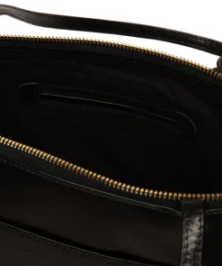Isolde' Black Leather Tote Bag