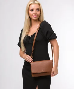 Izzy' Tan Leather Cross Body Bag
