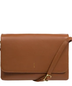 Izzy' Tan Leather Cross Body Bag