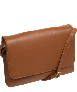 Izzy' Tan Leather Cross Body Bag