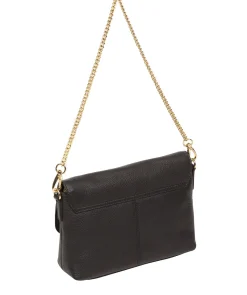 Jazmine' Black Nappa Leather Grab Clutch Bag