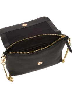 Jazmine' Black Nappa Leather Grab Clutch Bag