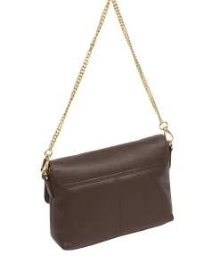 Jazmine' Hot Fudge Nappa Leather Grab Clutch Bag