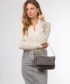 Jazmine' Hot Fudge Nappa Leather Grab Clutch Bag
