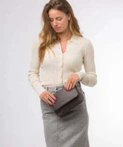 Jazmine' Hot Fudge Nappa Leather Grab Clutch Bag