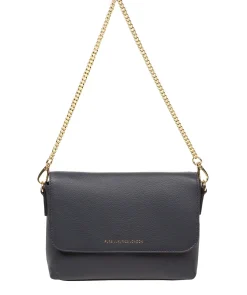 Jazmine' Navy Nappa Leather Grab Clutch Bag