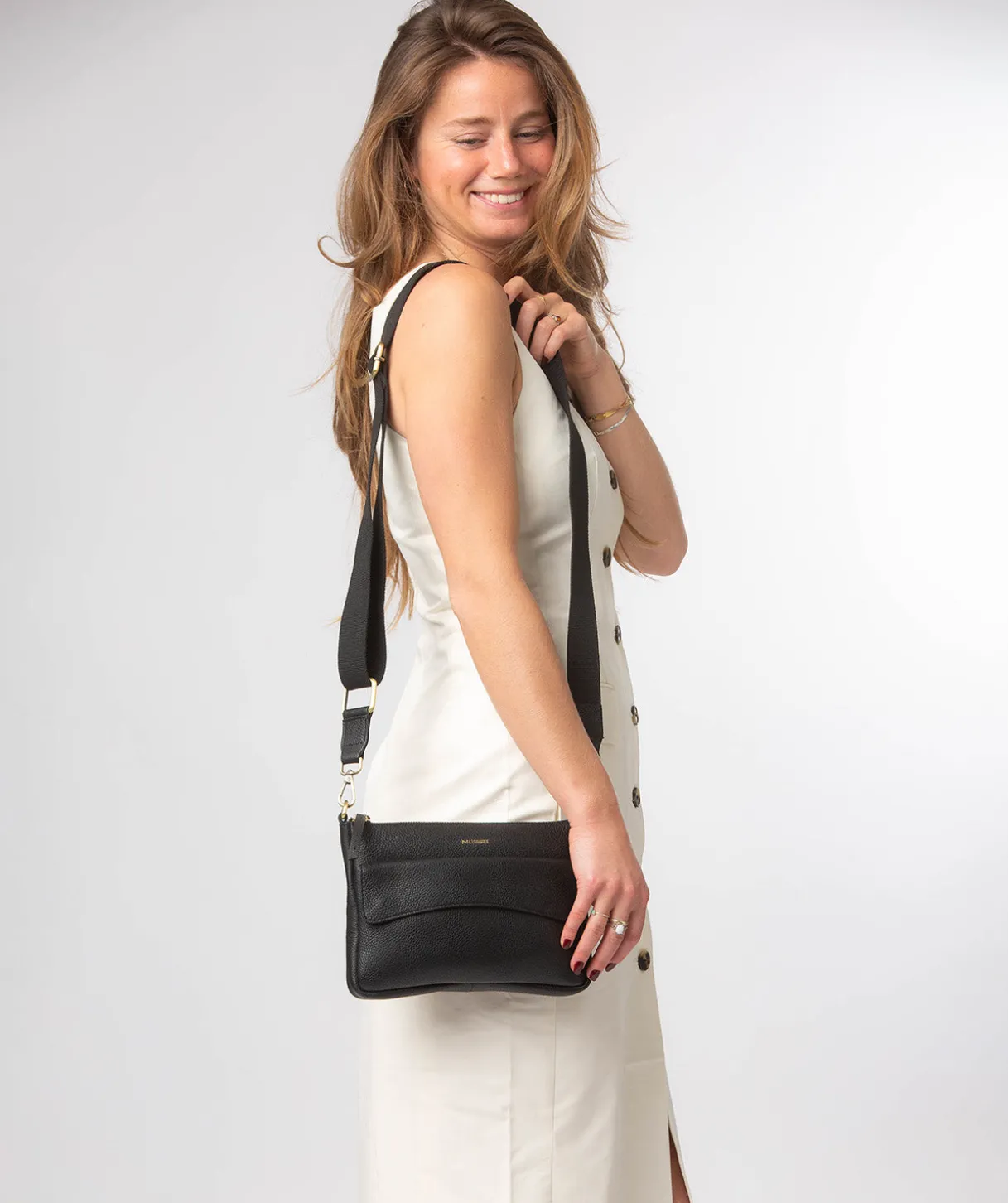 Jessamine' Black Leather Cross Body Bag