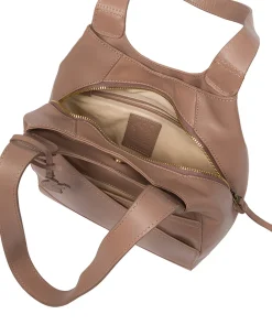 Juliet' Natural Taupe Leather Handbag