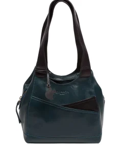 Juliet' Snorkel Blue & Navy Leather Handbag