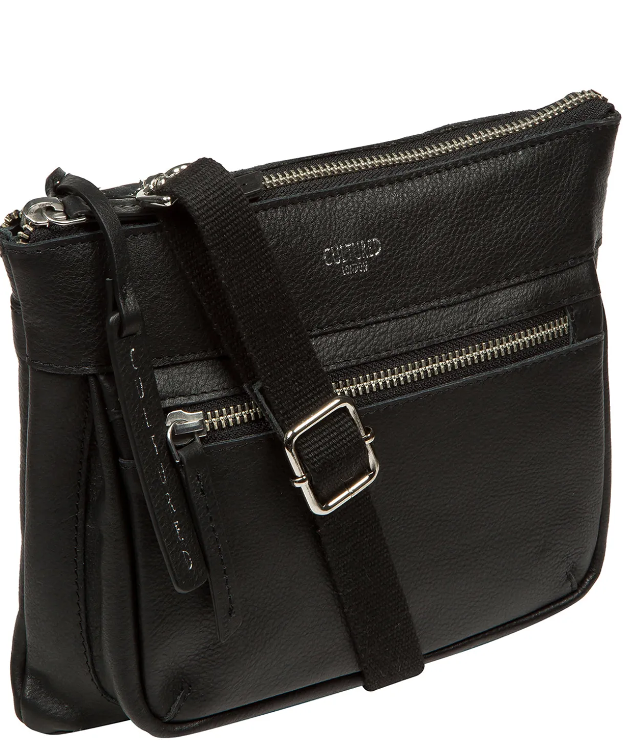 Kaia' Black Leather Cross Body Bag