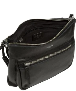Kaia' Black Leather Cross Body Bag