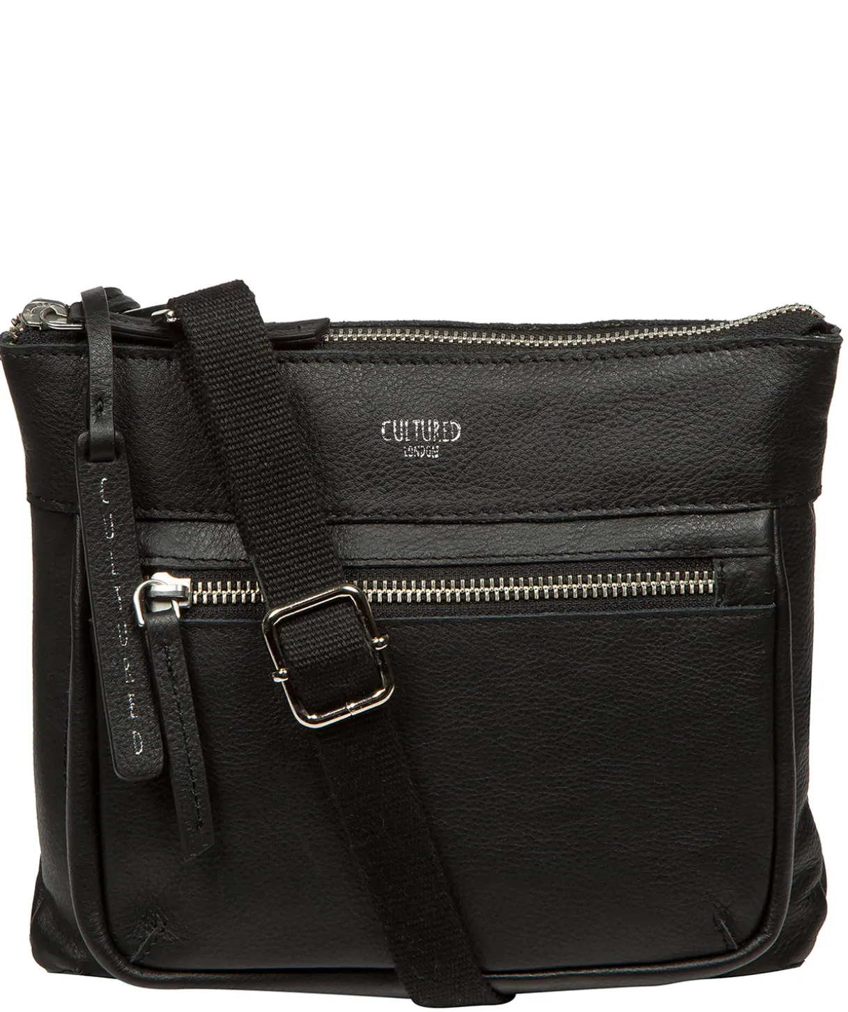 Kaia' Black Leather Cross Body Bag