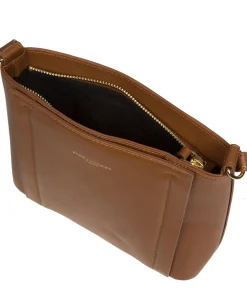 Kali' Chestnut Nappa Leather Cross Body Bag