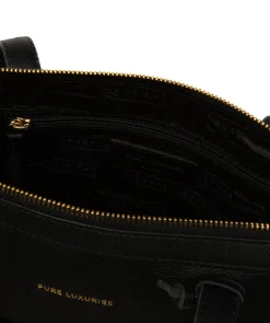 Katya' Black Leather Tote Bag