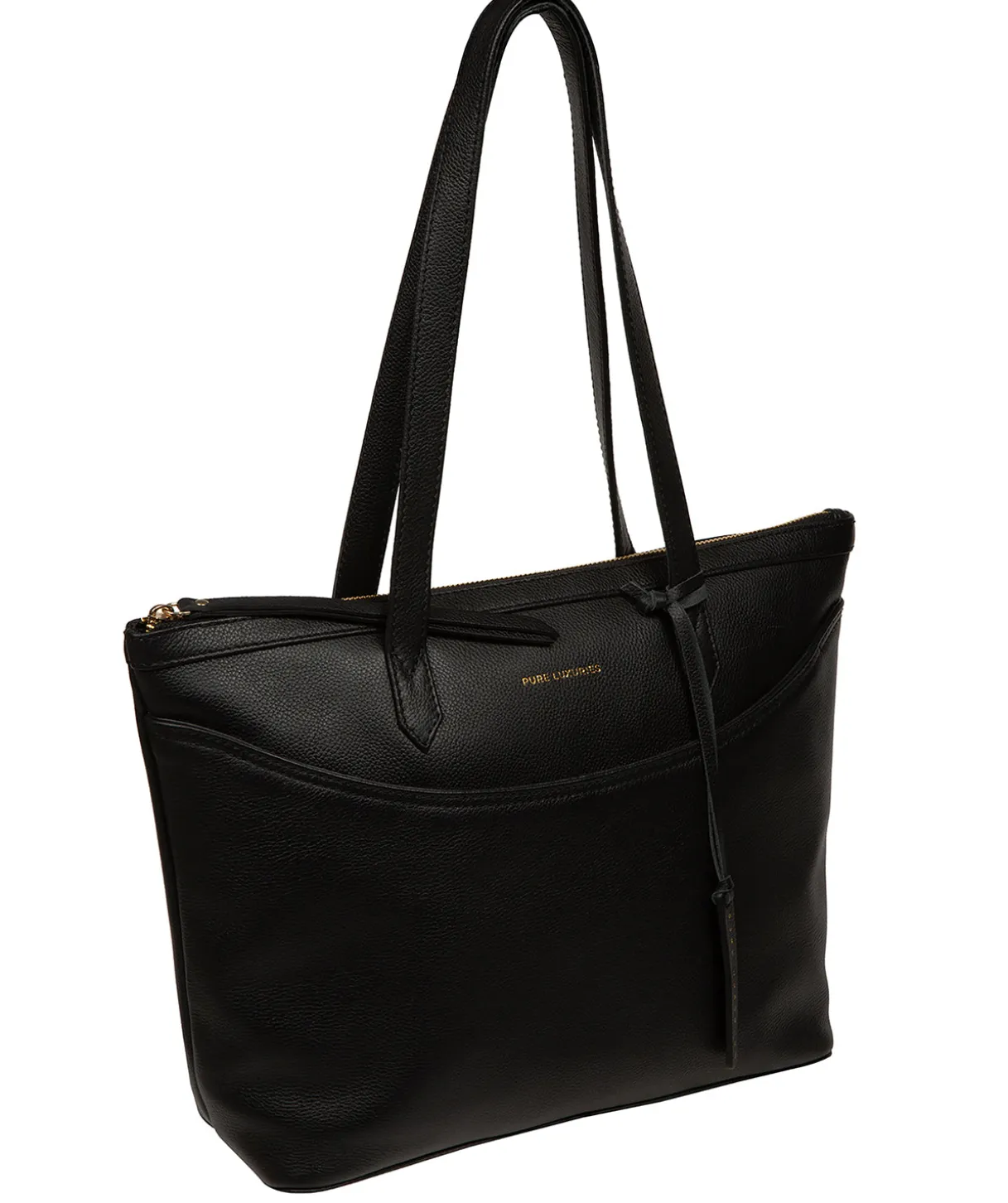 Katya' Black Leather Tote Bag