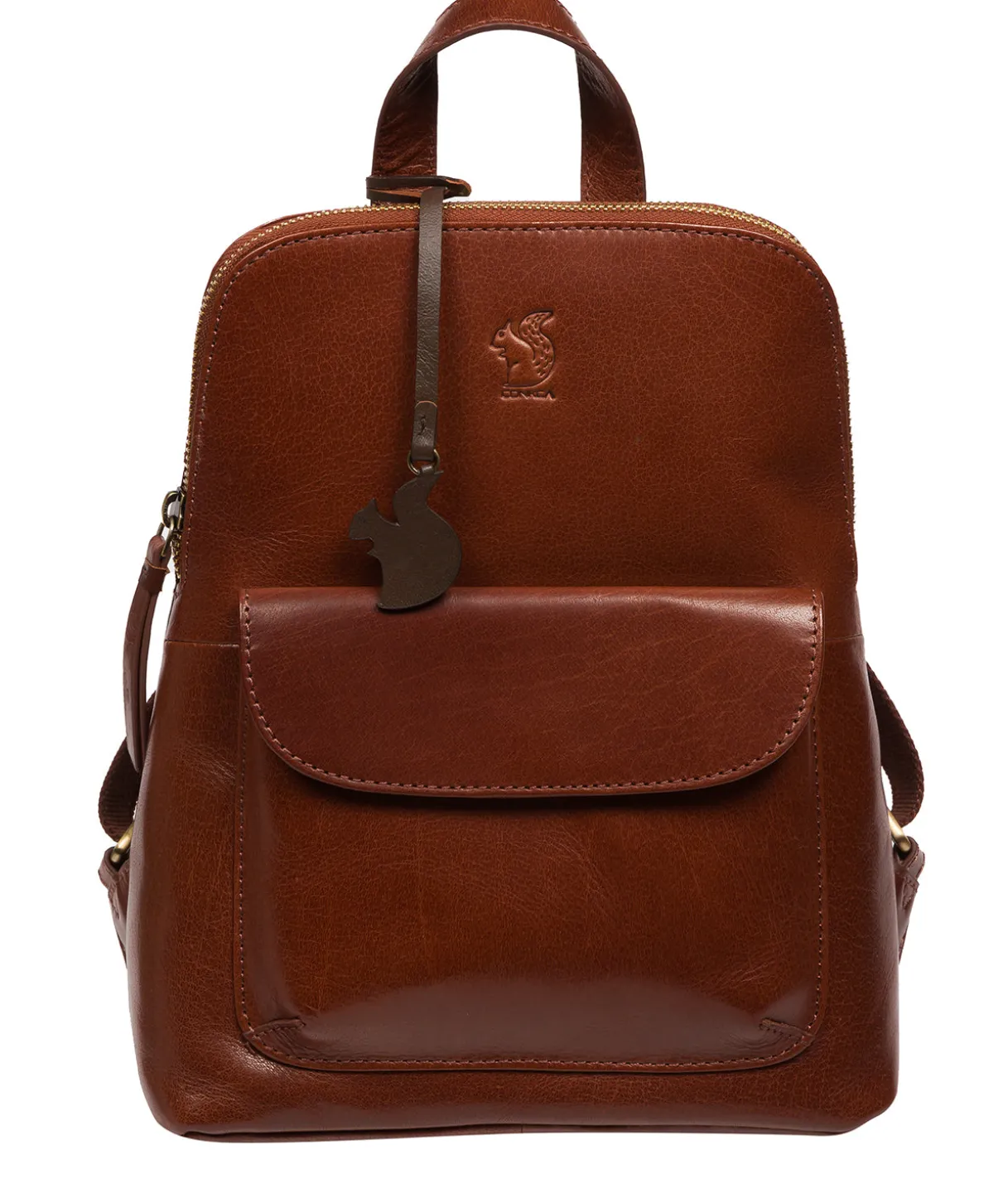Kerrie' Conker Brown Leather Backpack