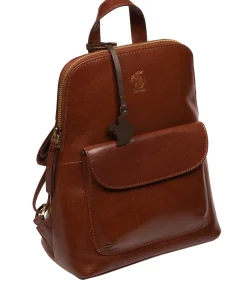 Kerrie' Conker Brown Leather Backpack