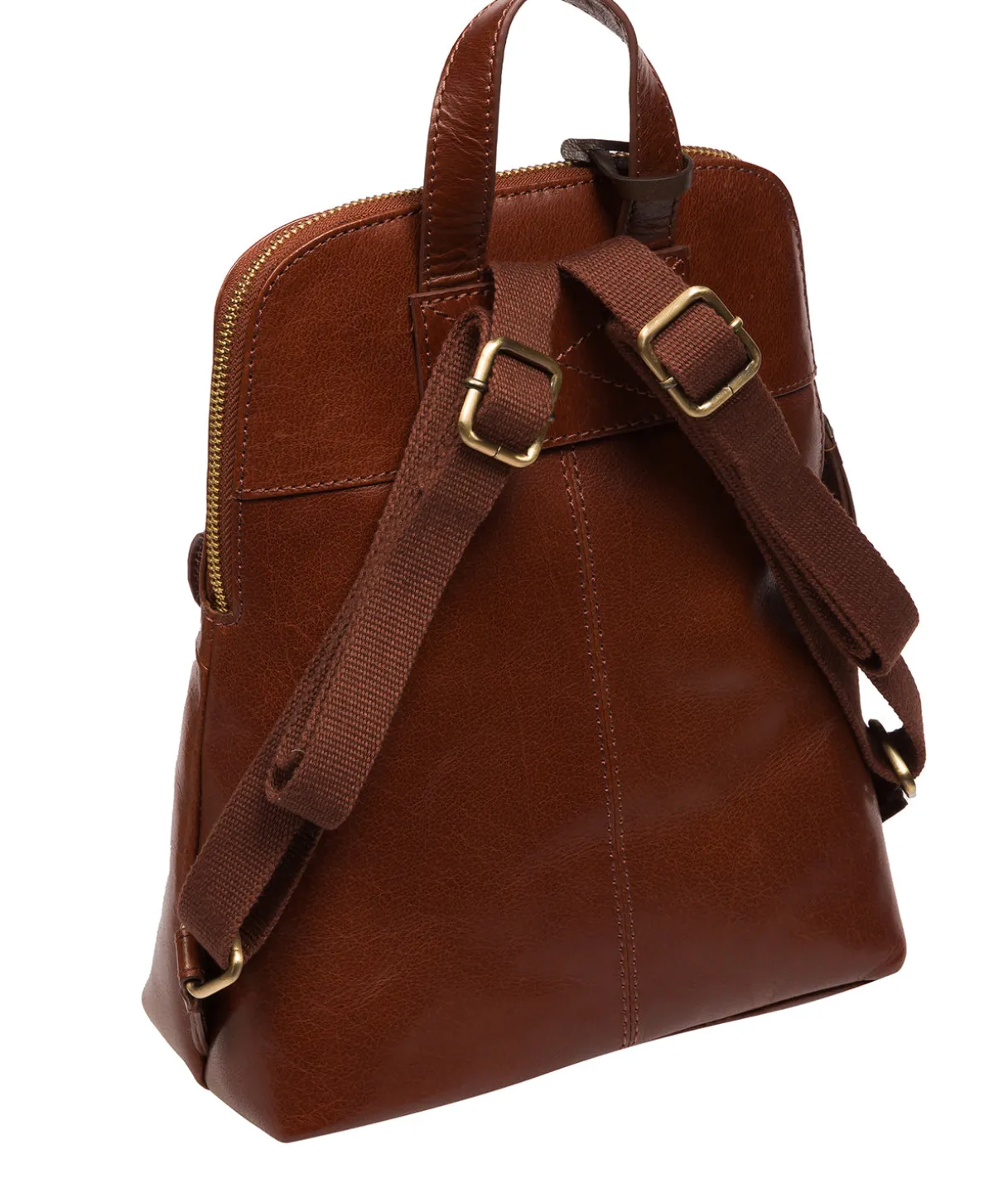 Kerrie' Conker Brown Leather Backpack