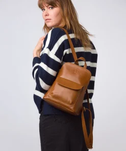 Kerrie' Dark Tan Leather Backpack