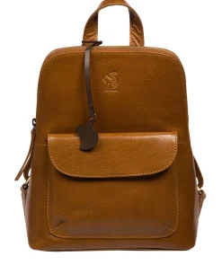 Kerrie' Dark Tan Leather Backpack