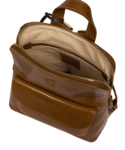 Kerrie' Dark Tan Leather Backpack