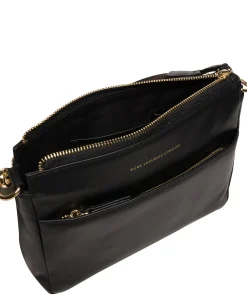 Kerry' Black Leather Cross Body Bag