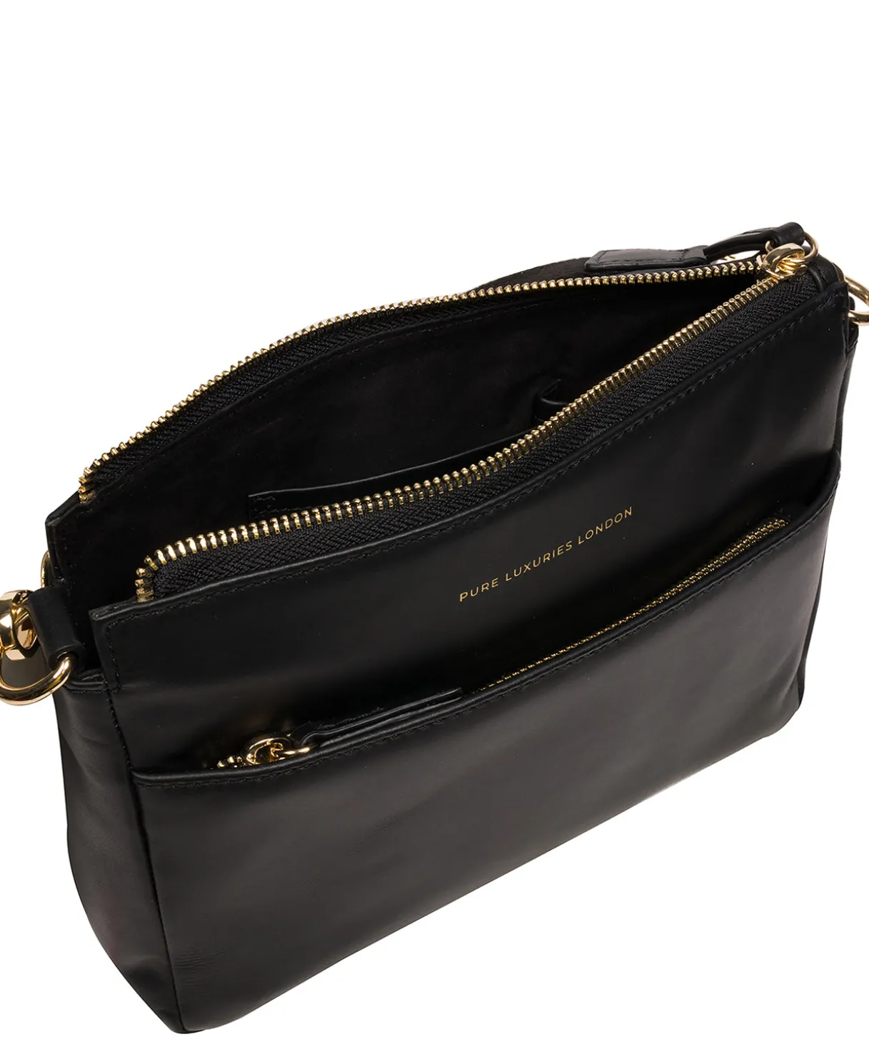 Kerry' Black Leather Cross Body Bag