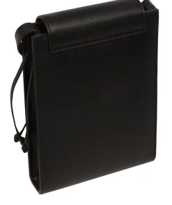 Kiana' Black Nappa Leather Cross Body Phone Bag