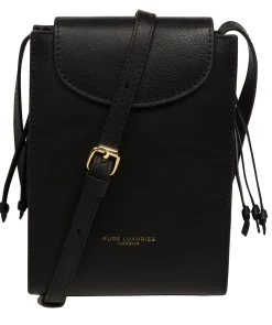 Kiana' Black Nappa Leather Cross Body Phone Bag