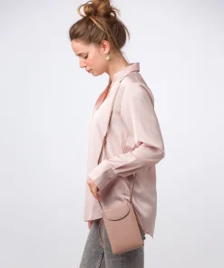 Kiana' Blush Pink Nappa Leather Cross Body Phone Bag