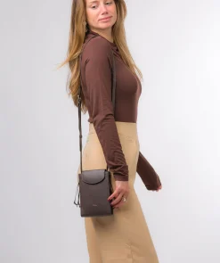 Kiana' Hot Fudge Nappa Leather Cross Body Phone Bag