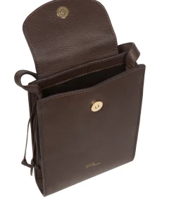 Kiana' Hot Fudge Nappa Leather Cross Body Phone Bag