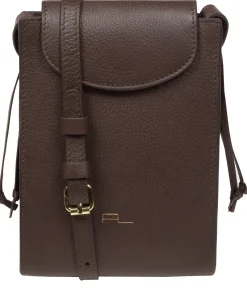 Kiana' Hot Fudge Nappa Leather Cross Body Phone Bag