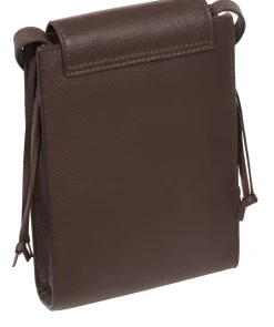Kiana' Hot Fudge Nappa Leather Cross Body Phone Bag