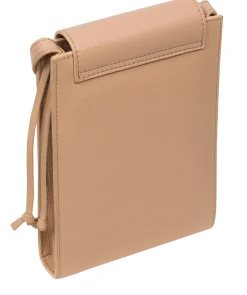 Kiana' Latte Nappa Leather Cross Body Phone Bag