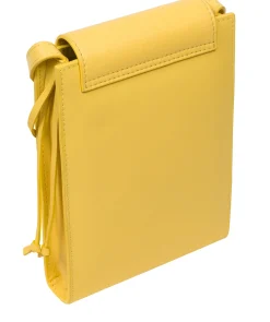 Kiana' Lemon Drop Nappa Leather Cross Body Phone Bag