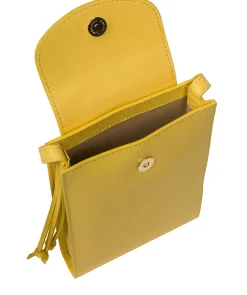 Kiana' Lemon Drop Nappa Leather Cross Body Phone Bag