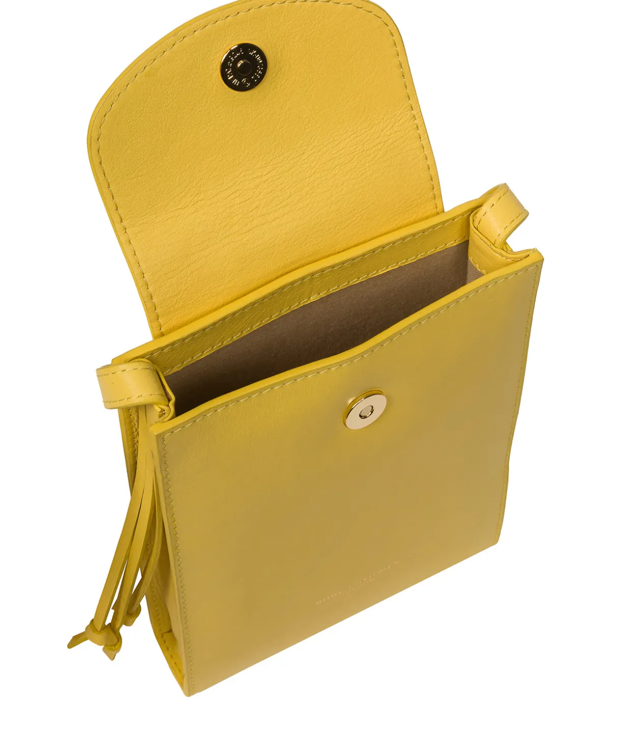 Kiana' Lemon Drop Nappa Leather Cross Body Phone Bag