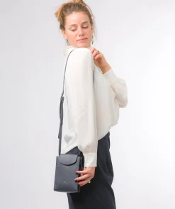 Kiana' Navy Nappa Leather Cross Body Phone Bag