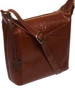 Kiki' Conker Brown Leather Shoulder Bag
