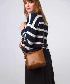 Kiki' Dark Tan Leather Shoulder Bag