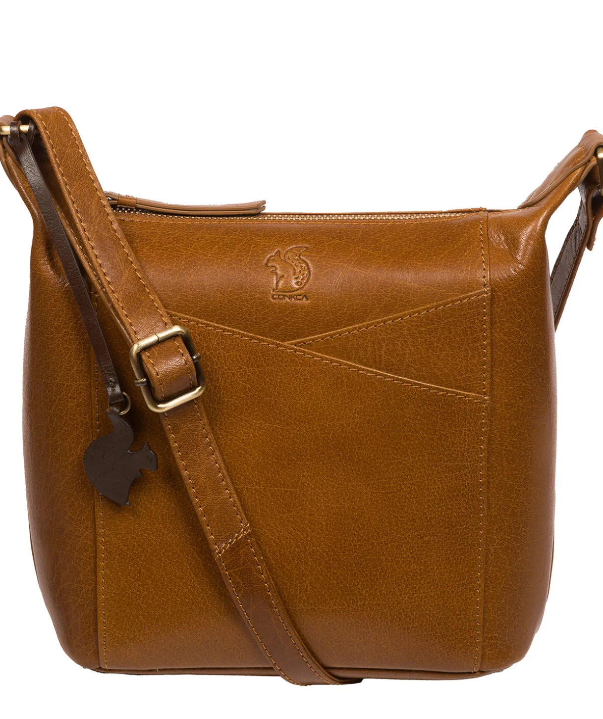 Kiki' Dark Tan Leather Shoulder Bag