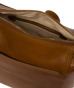 Kiki' Dark Tan Leather Shoulder Bag