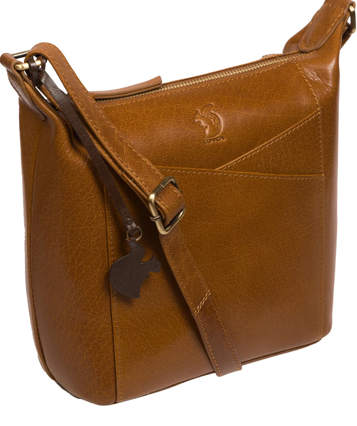 Kiki' Dark Tan Leather Shoulder Bag